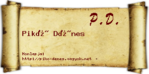 Pikó Dénes névjegykártya