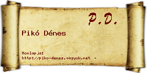 Pikó Dénes névjegykártya